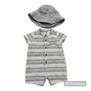 Carters baby boy romper with sun hat